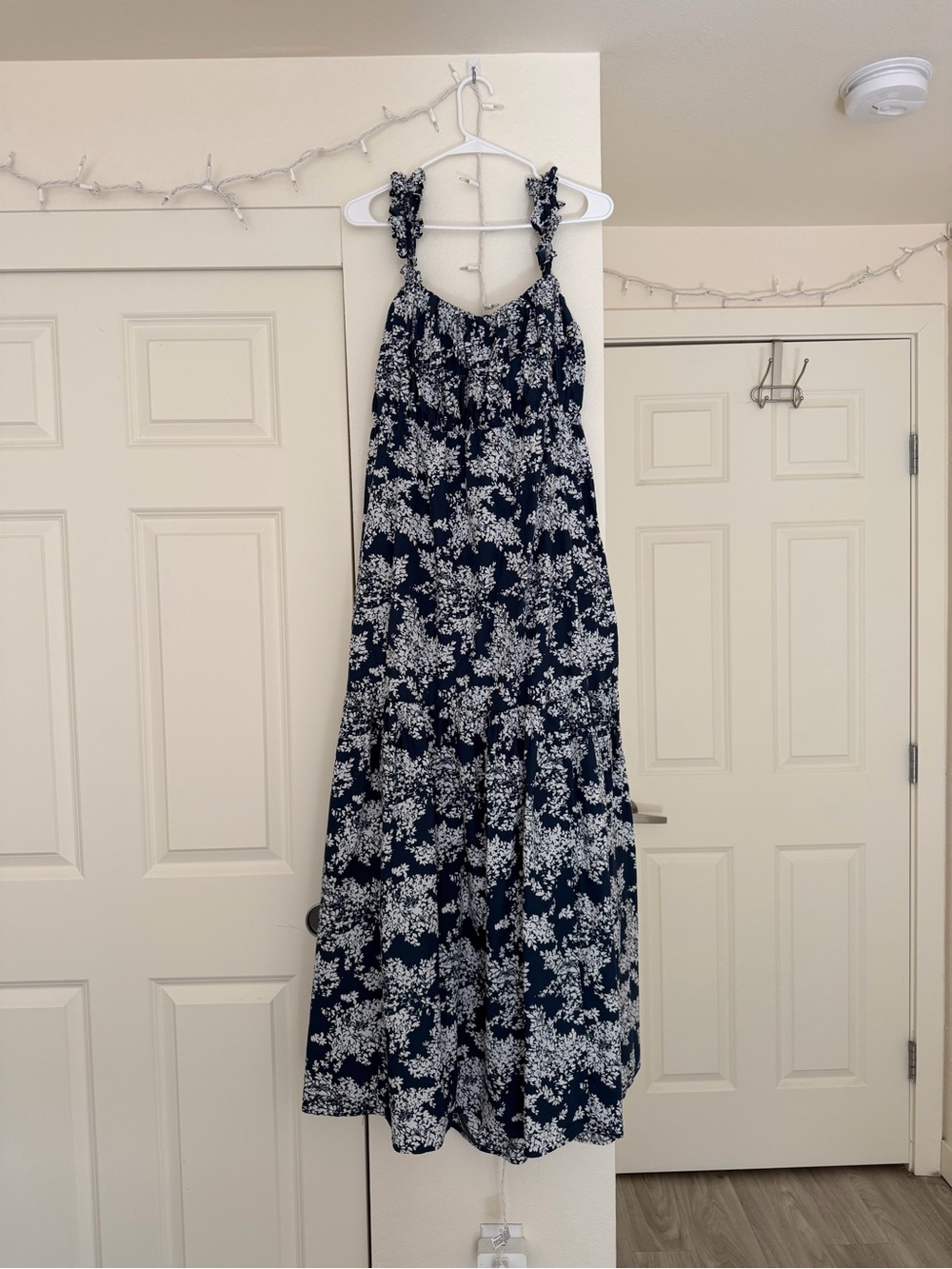 Abercrombie & Fitch Navy and White Floral Maxi Dress